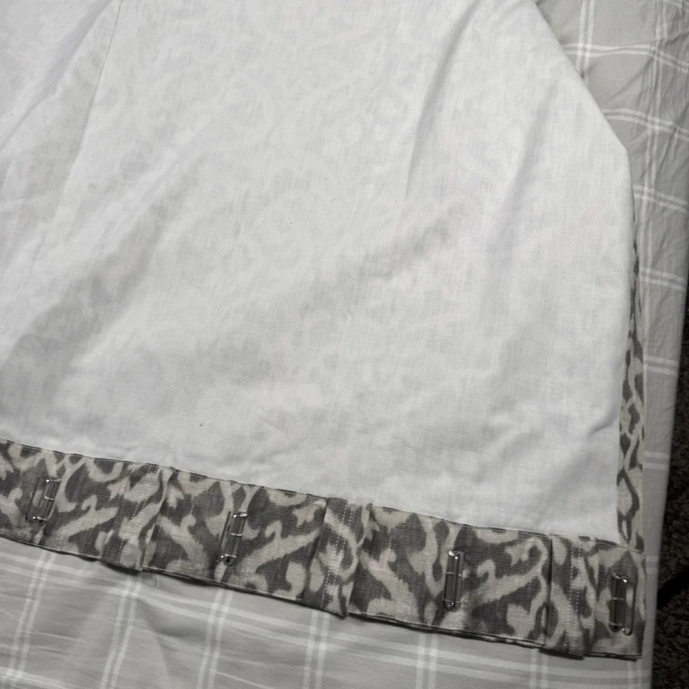 Pottery Barn INGRID DRAPE (1) 3-in-1 Pole Top GRAY IKAT 50x96